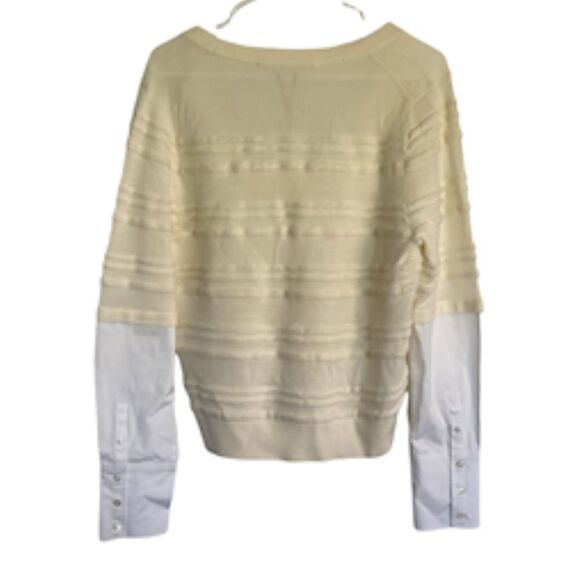 Veronica Beard Juni Merino Wool Sweater in Ivory Color .Size L - Picture 4 of 13